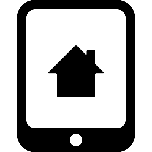 Home symbol on a tablet screen  icon