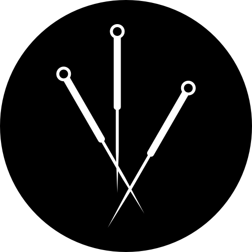 aghi per agopuntura in un cerchio  icona