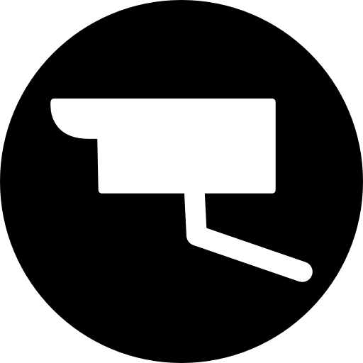 Surveillance video camera in a circle  icon