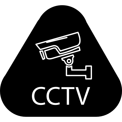 surveillance cctv-symbool in afgeronde driehoek  icoon