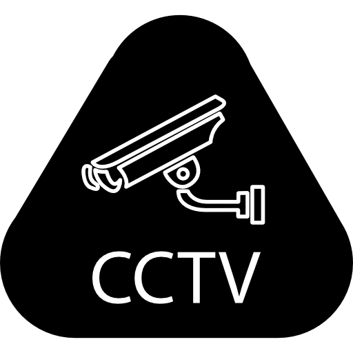 trójkątny symbol systemu nadzoru cctv  ikona