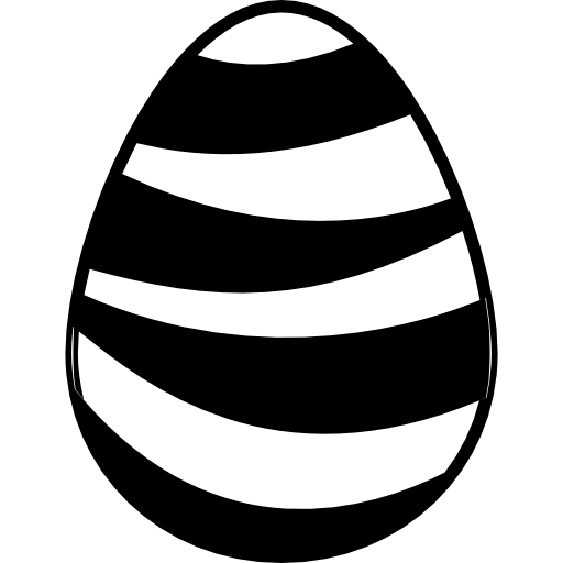 uovo di pasqua con strisce orizzontali  icona
