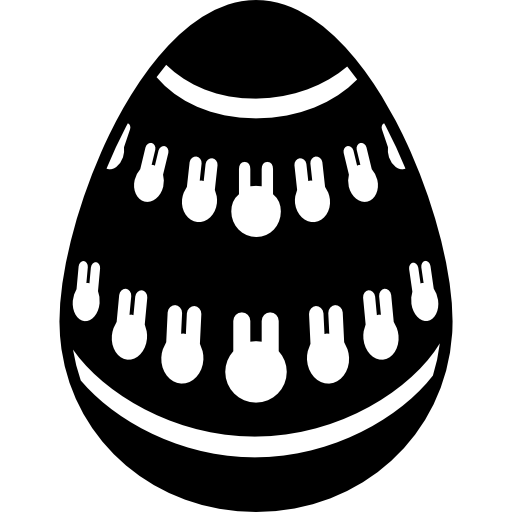 uovo di pasqua con piccole teste di coniglietto  icona
