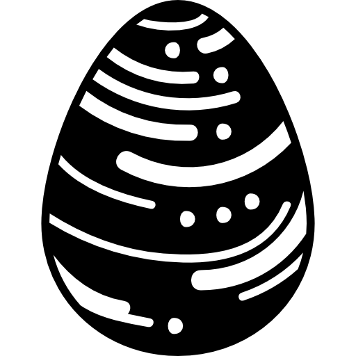 Easter egg with irregular lines and dots  icon