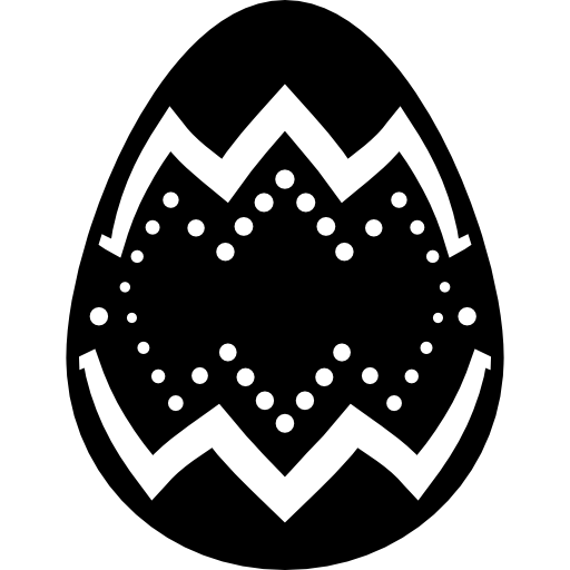 uovo di pasqua di cioccolato fondente con disegno a zig zag e puntini  icona