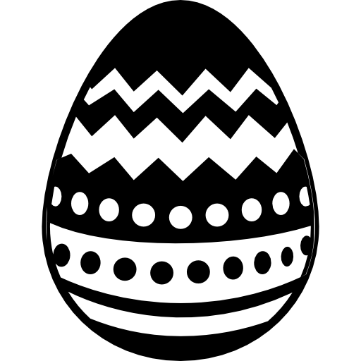 Easter egg with different lines design  icon