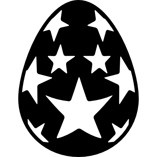 Easter egg covered by stars  icon