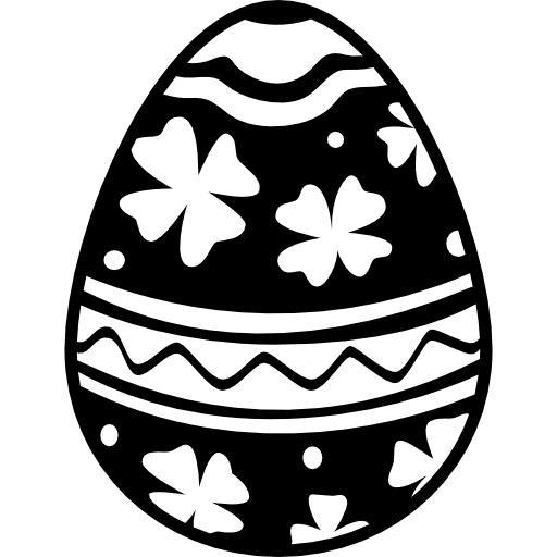 Easter egg with flowers and lines decoration  icon