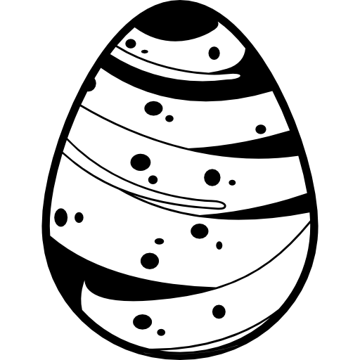 Easter egg with a line covering almost all its surface  icon