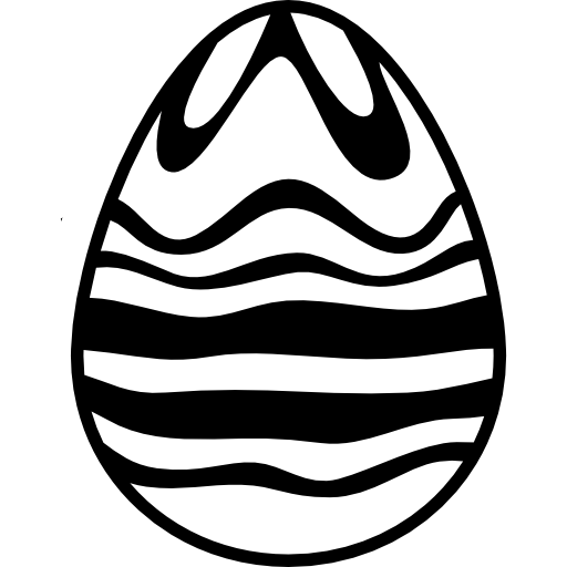 uovo di pasqua di design di linee di cioccolato bianco e nero  icona