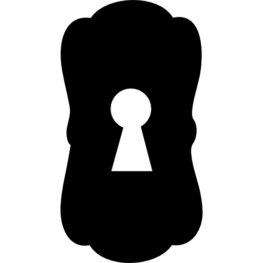 forma de ojo de cerradura grande negro  icono