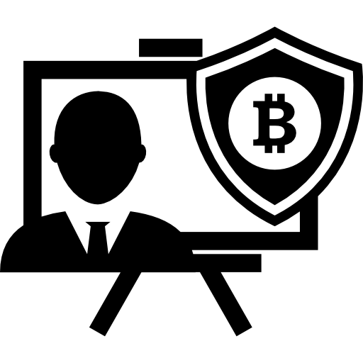 presentazione bitcoin dello scudo di sicurezza  icona