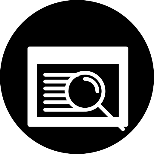 símbolo de búsqueda del navegador en un círculo  icono