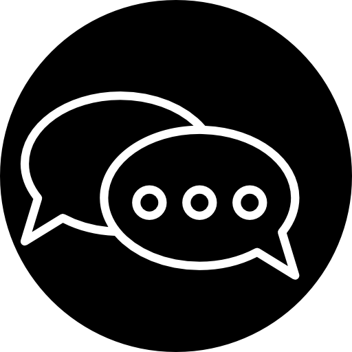 Conversation bubbles in a circle  icon