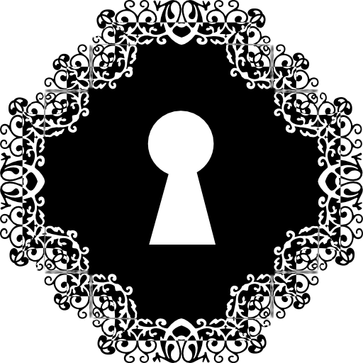 Keyhole in a rhombus shape  icon