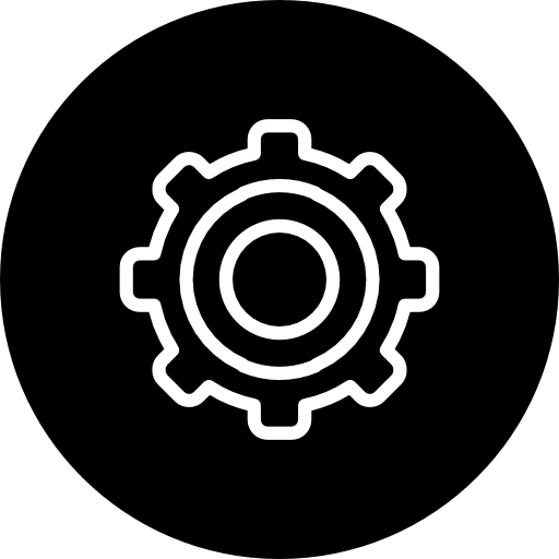 instellingen versnellingssymbool omtrek in een cirkel  icoon
