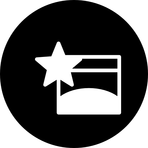 símbolo de navegador favorito en un círculo  icono