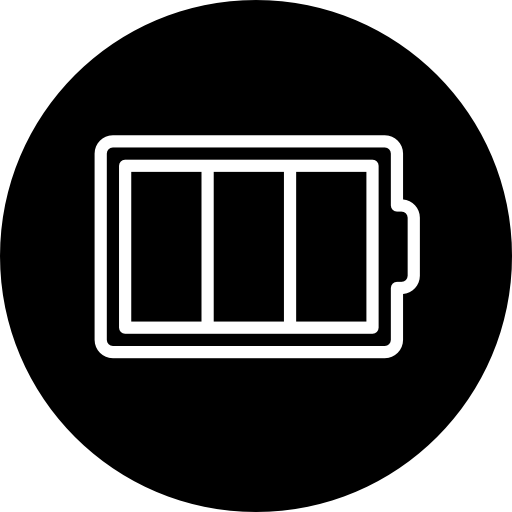 profilo della batteria in un cerchio  icona