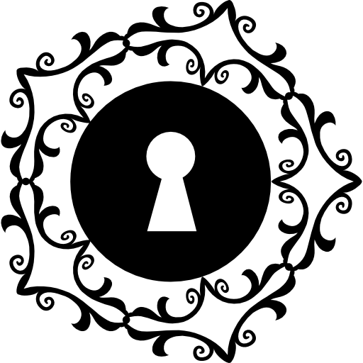 buco della serratura a forma di stella dal design floreale  icona