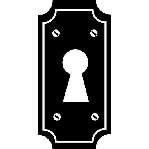 ojo de cerradura de una puerta simple típica  icono