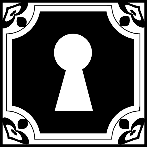 buco della serratura in elegante design quadrato  icona