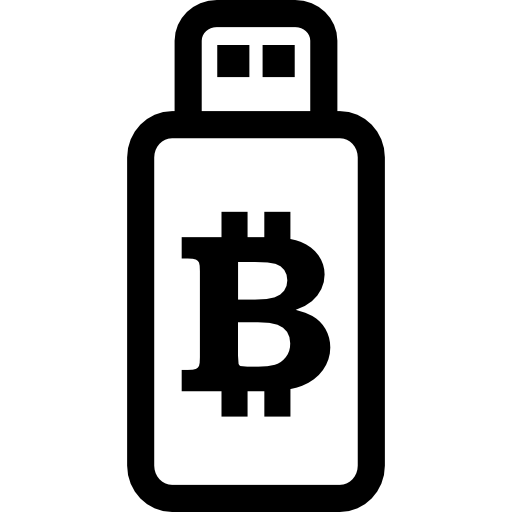 segno bitcoin sul dispositivo usb  icona