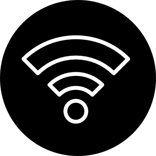 simbolo della struttura wi-fi in un cerchio  icona