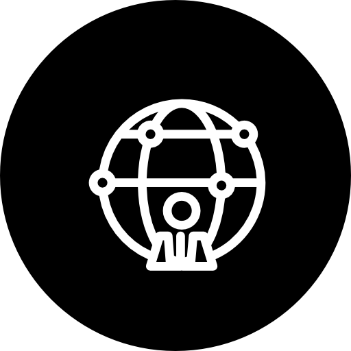 wereldpersoon overzichtssymbool in een cirkel  icoon
