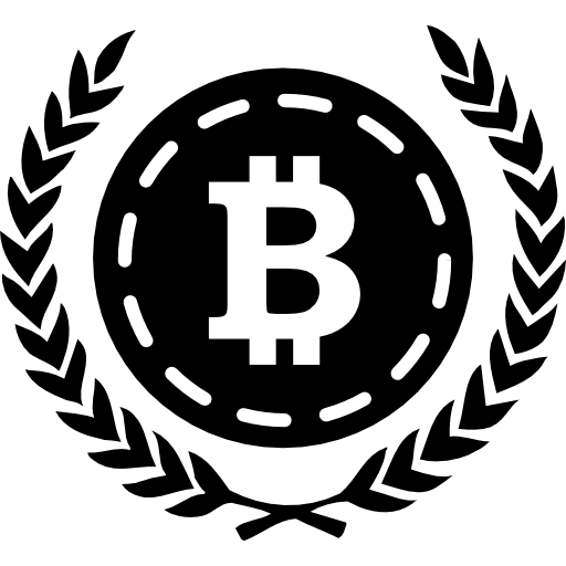 bitcoin met olijfbladeren aan beide zijden  icoon