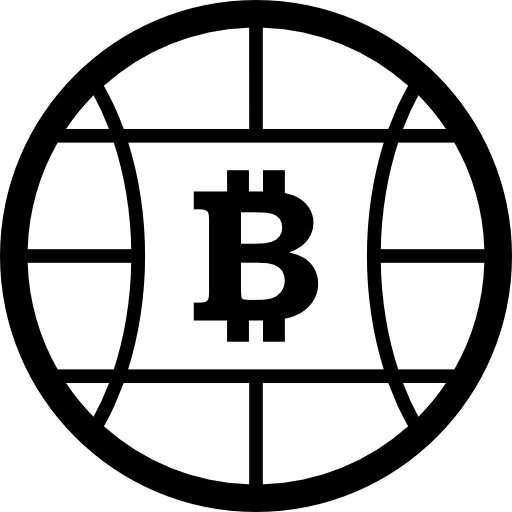 Bitcoin globe symbol  icon