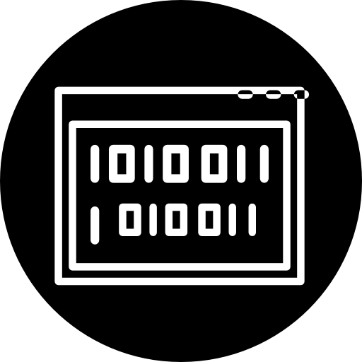 symbol konspektu kodu przeglądarki w kółku  ikona