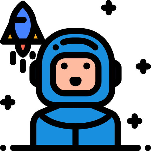 astronaut Detailed Rounded Lineal color icoon