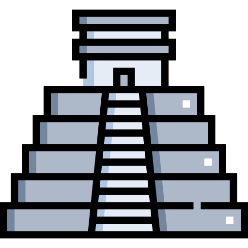 Mayan pyramid Detailed Straight Lineal color icon