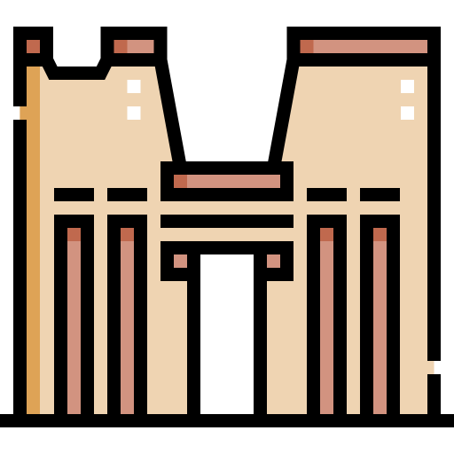 Temple of edfu Detailed Straight Lineal color icon