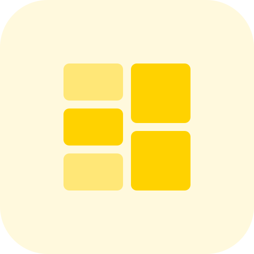 Square blocks Pixel Perfect Tritone icon