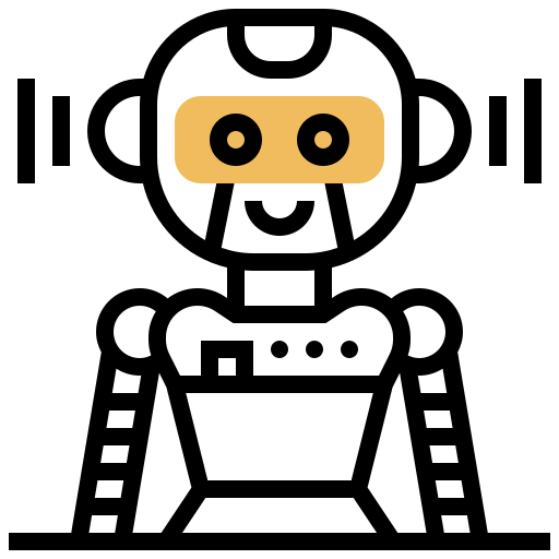 Robot Meticulous Yellow shadow icon