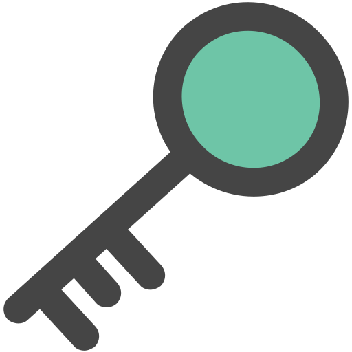 Door key Generic Outline Color icon