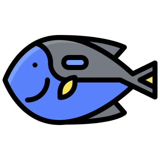 Голубая рыба Generic Outline Color иконка