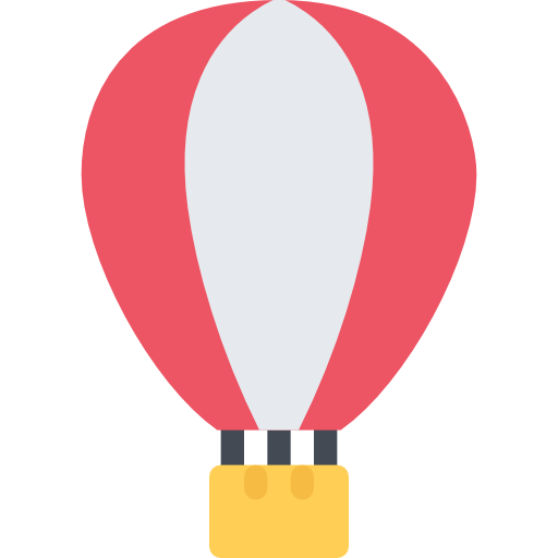 balon na gorące powietrze Coloring Flat ikona