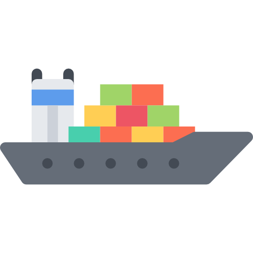 barco de carga Coloring Flat icono