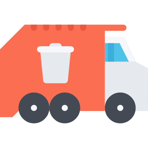 camión de la basura Coloring Flat icono