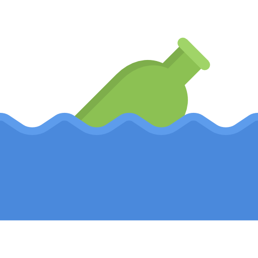 Message in a bottle Coloring Flat icon