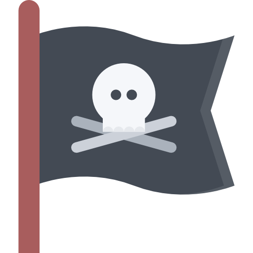 bandera pirata Coloring Flat icono