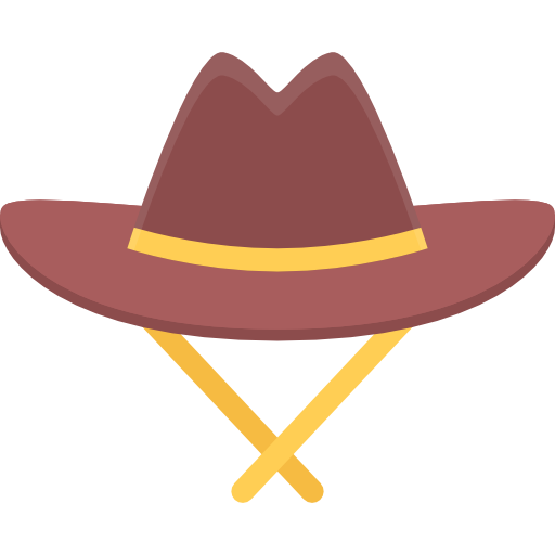kowbojski kapelusz Coloring Flat ikona