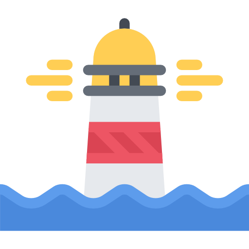 latarnia morska Coloring Flat ikona