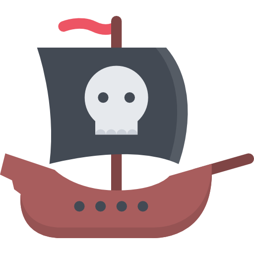 Pirate ship Coloring Flat icon
