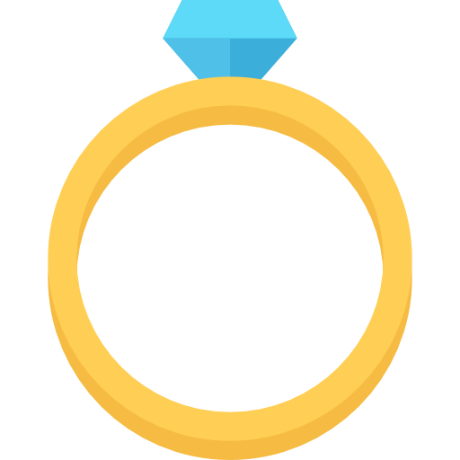 pierścionek zaręczynowy Coloring Flat ikona