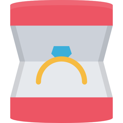 anillo de compromiso Coloring Flat icono