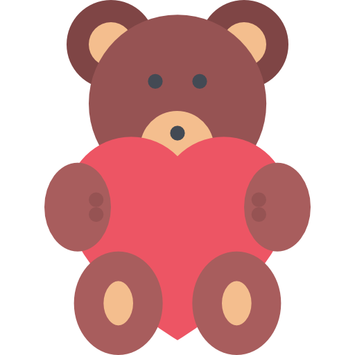Teddy bear Coloring Flat icon