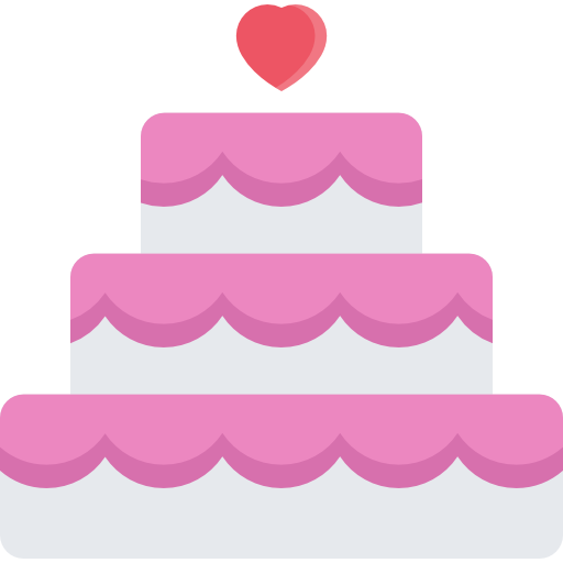 torta nuziale Coloring Flat icona